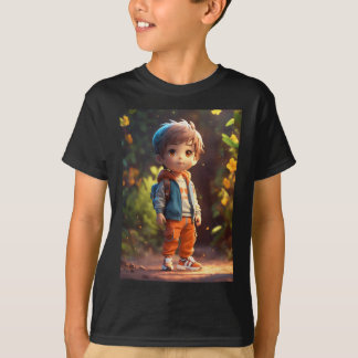 T-shirt Nouveau dessin animé mignon imprimé garçon
