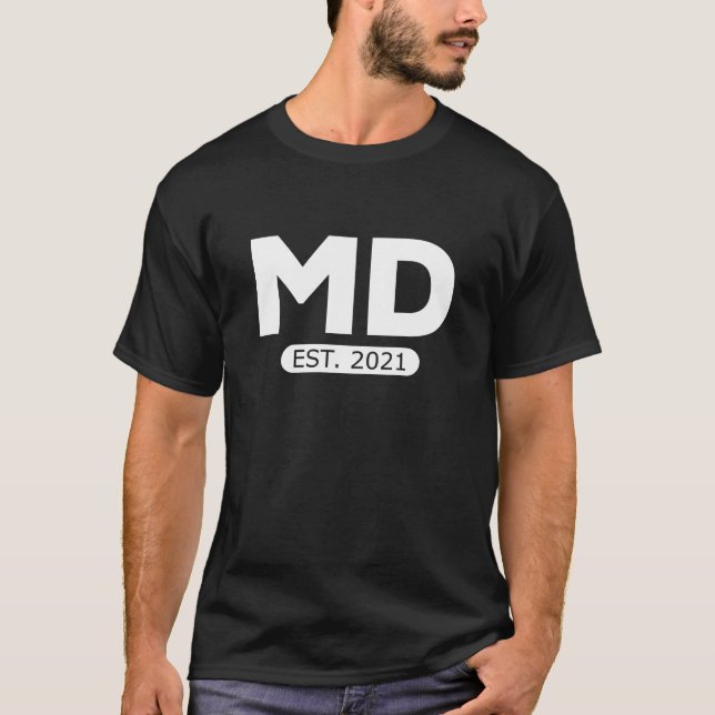 T-shirt Nouveau Docteur MD Est. Docteur Médicale diplômé 2 (Devant)