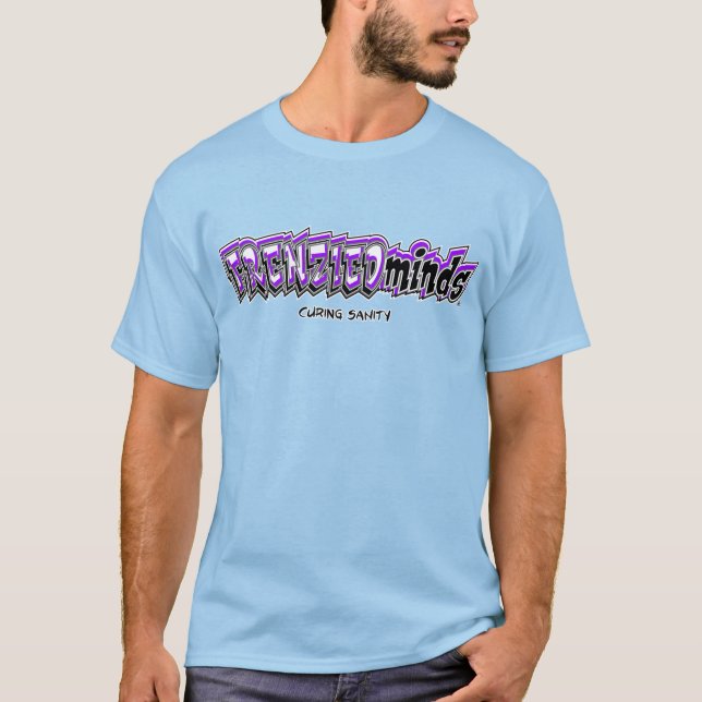 T-shirt Nouveau-et-Amélioré ! Dos pourpre et fou de (Devant)