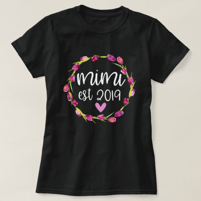 T-shirt Nouveau faire-part 2019 de grossesse de la chemise (Design devant)