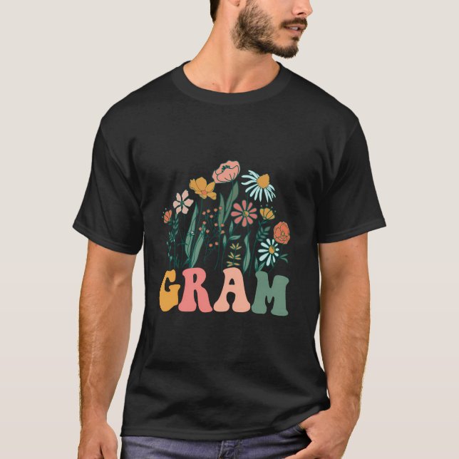 T-shirt Nouveau Fleur sauvage Gram Premier Baby shower d'a (Devant)