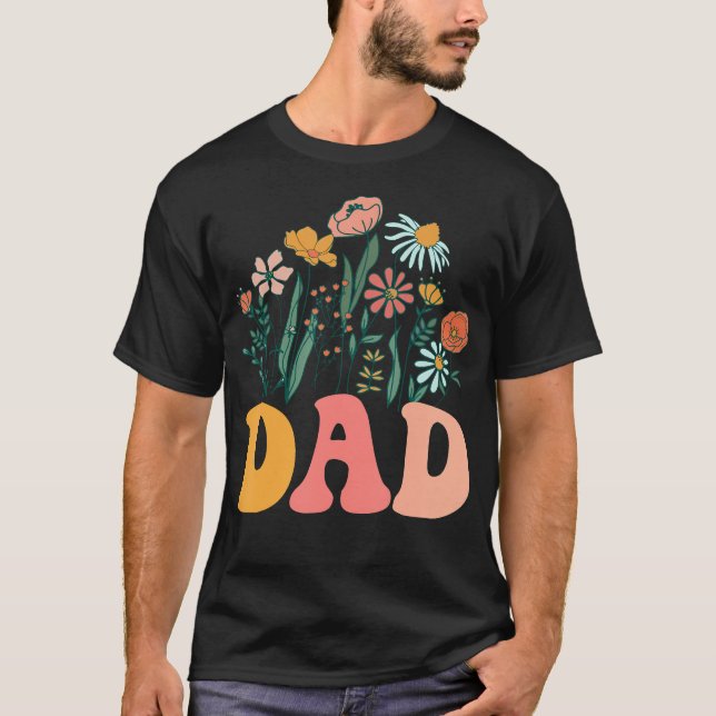 T-shirt Nouveau Fleur sauvage papa premier Baby shower d'a (Devant)