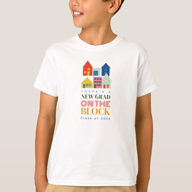 T-shirt Nouveau Grad Sur Le Bloc Enfants Diplôme (Devant)
