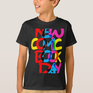 T-shirt Nouveau jour de bande dessinée (chevauchement)