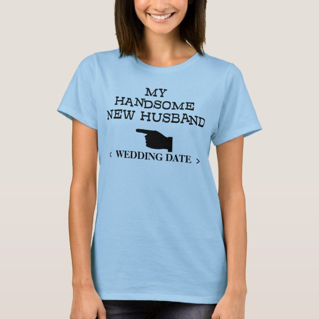 T-shirt Nouveau Mari (date du Mariage) (Devant)