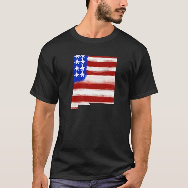 T-shirt Nouveau Mexique Drapeau américain 4 juillet États- (Devant)