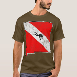 T-shirt Nouveau Mexique Drapeau Plongée Plongée Carte d'ét