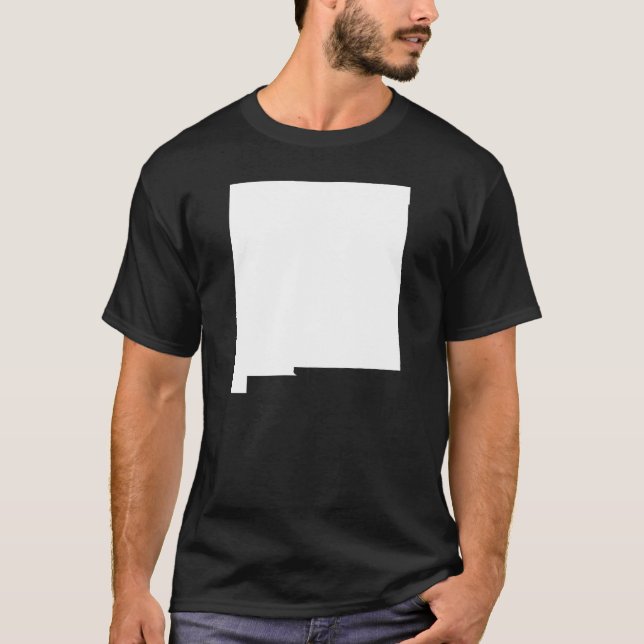 T-shirt Nouveau-Mexique en blanc et noir (Devant)