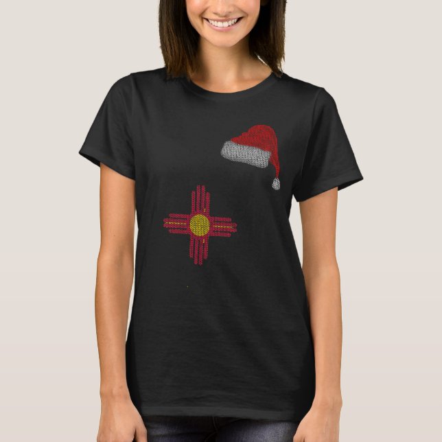 T-shirt Nouveau Mexique Noël Santa Hat (Devant)
