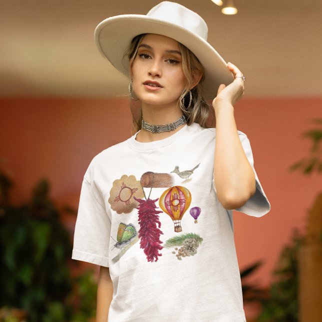 T-shirt Nouveau-Mexique Red Chile Pinõn Zia Hot Air Balloo (Créateur téléchargé)