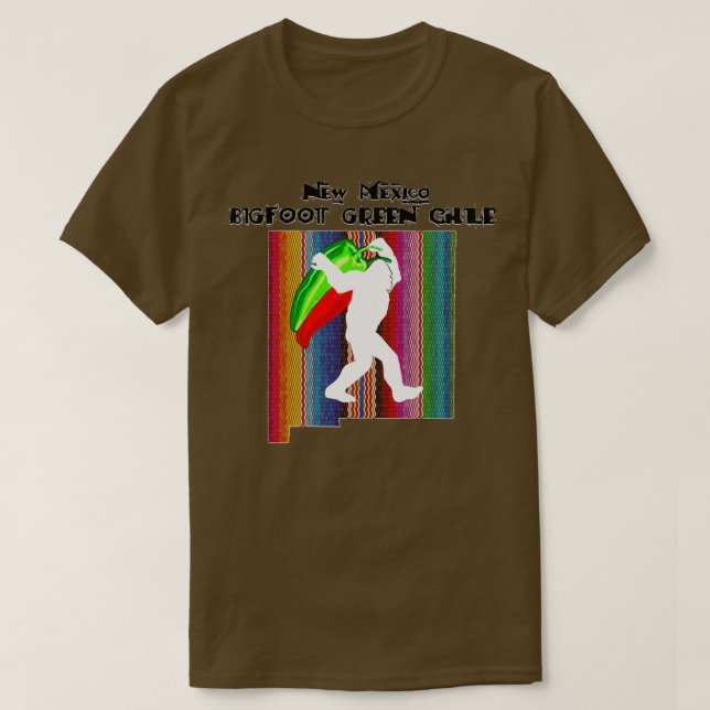 T-shirt Nouveau Mexique Vert Chili Bigfoot (Design devant)