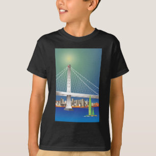T-shirt Nouveau Oakland paysage urbain de pont de baie de
