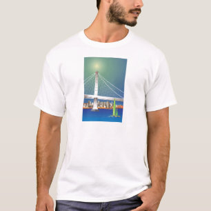 T-shirt Nouveau Oakland paysage urbain de pont de baie de
