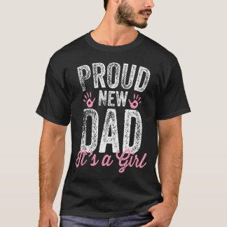 T-shirt Nouveau Papa Fier C'est Une Fille Futur Papa Bient