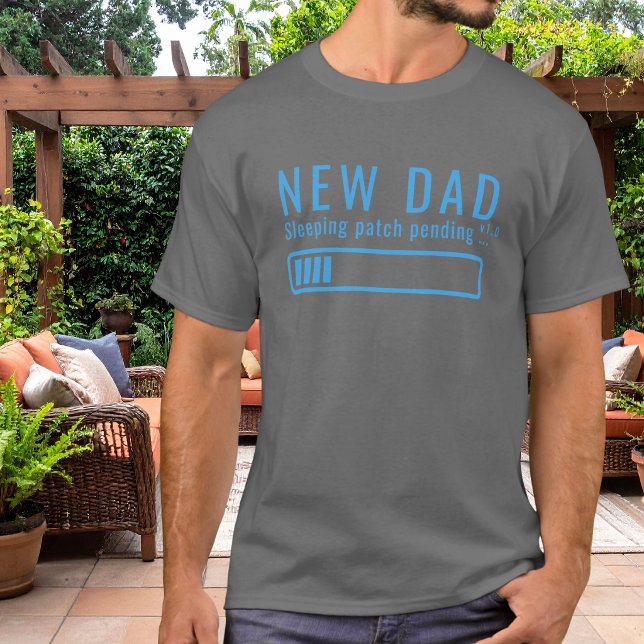 T-shirt Nouveau Papa Patch Dormant Design Bleu (Créateur téléchargé)
