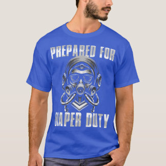 T-shirt Nouveau Papa Préparé Pour Devoir Drôle Drôle Papa3