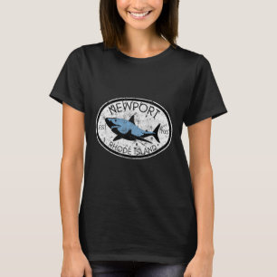T-shirt Nouveau-Port Rhode Island Pêche Requin Poisson Pla