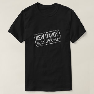 T-shirt Nouveau timbre en caoutchouc pour papa établi en