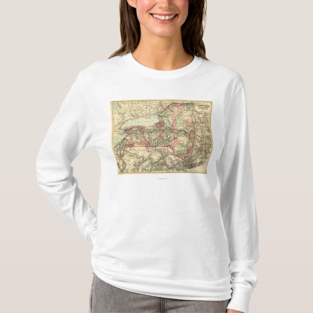T-shirt Nouveau YorkPanoramic MapNew York (Devant)