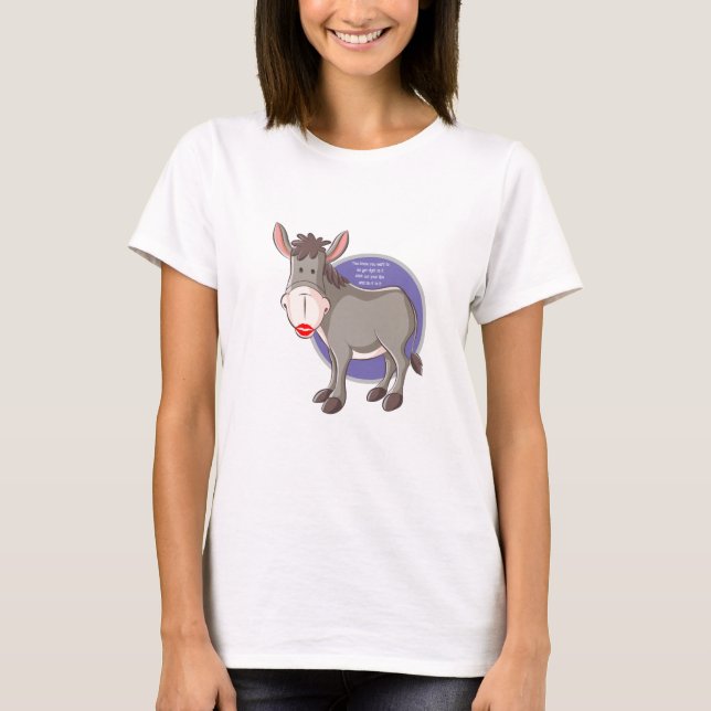 T-shirt Nouveauté amusante KISS MY DONKEY mode femme (Devant)