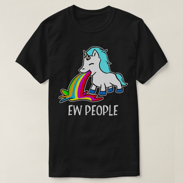 T-shirt Nouveaux gens Unicorne Vomissements Rainbow Funny  (Design devant)