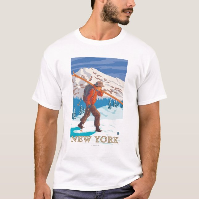 T-shirt Nouveaux skis de transport de YorkSkier (Devant)