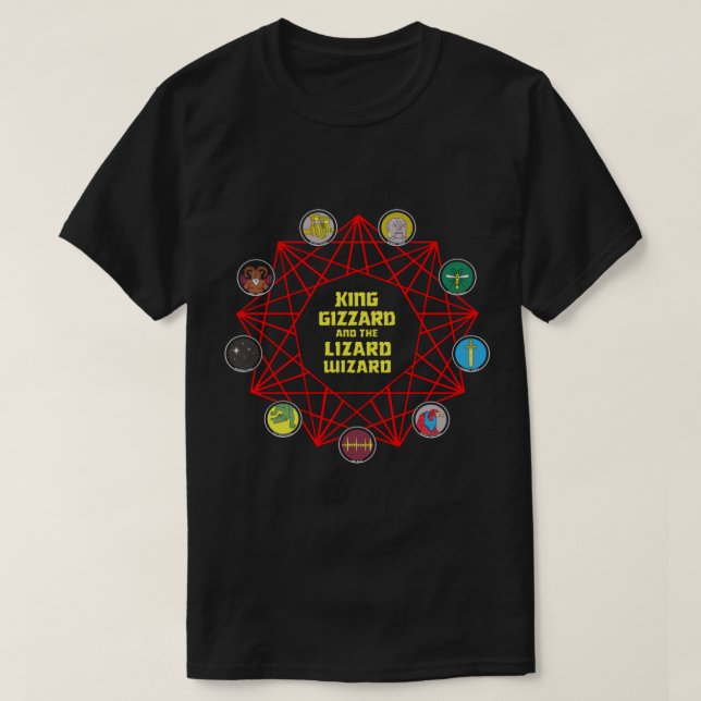 T-shirt Nouveaux symboles King-gizzard rock psychédélique  (Design devant)