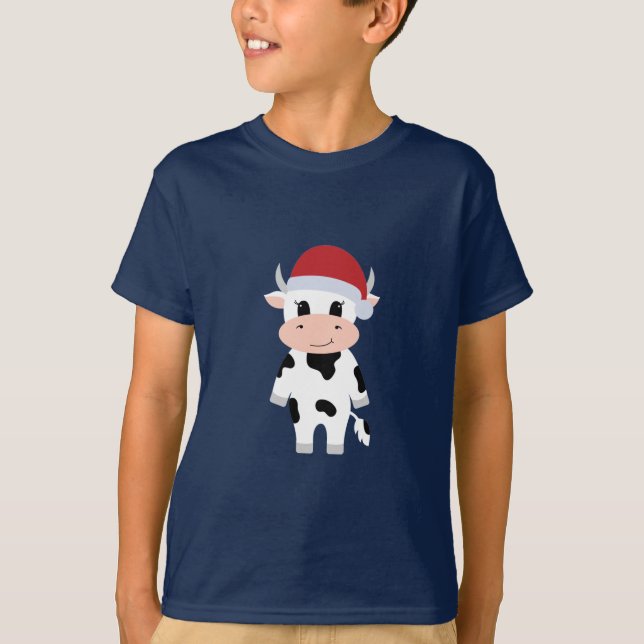 T-shirt Nouvel an 2021. Vache caricaturale.T-shirts (Devant)