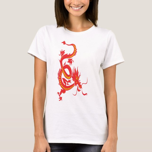 T-shirt Nouvel An Chinois Dragon Rouge (Devant)