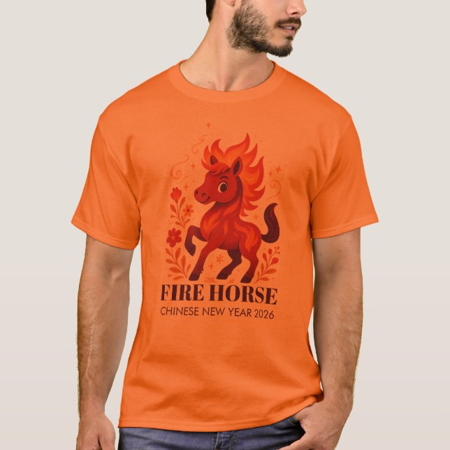 T-shirt Nouvel an chinois du Cheval de Feu 2026 (Devant)