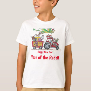 T-shirt Nouvel an chinois du tracteur Rabbit