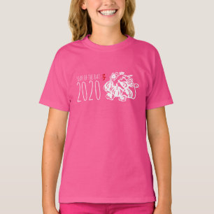 T-shirt Nouvel An chinois Papier coupé en métal Fruit Rat