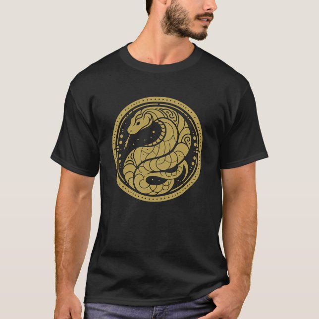 T-shirt Nouvel An chinois traditionnel du serpent 2025 (Devant)
