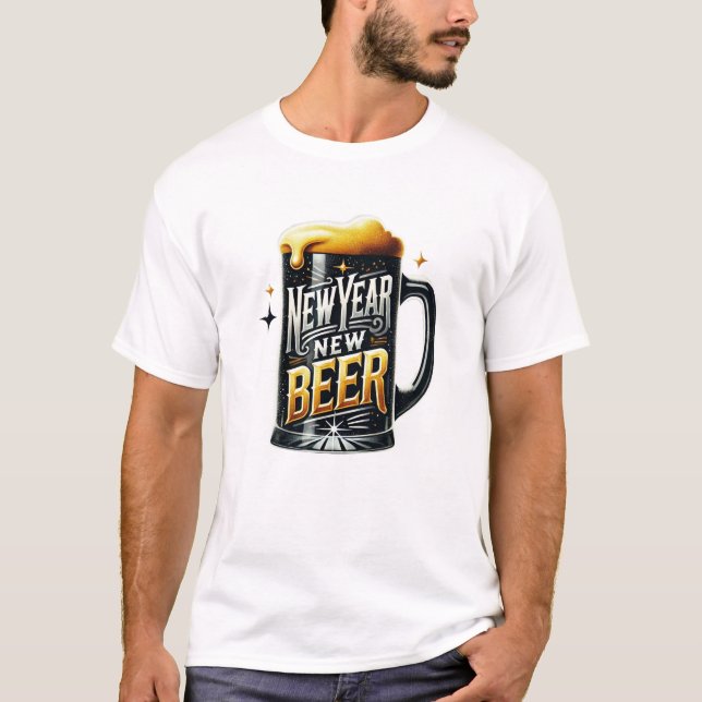 T-shirt Nouvel An Fête de la Bière Amusante (Devant)