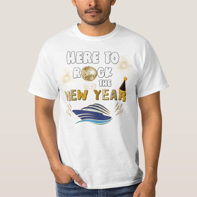 T-shirt Nouvel an ici pour rocher la Nouvel an Eve Cruise (Devant)