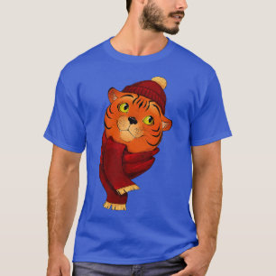 T-shirt Nouvel an tigre mignon dans une écharpe