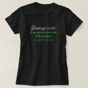 T-shirt Nouvelle Année 2026 Prospérité Bénédictions Noires