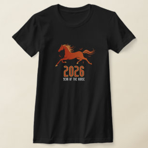 T-shirt Nouvelle année chinoise moderne Cheval de Feu 2026
