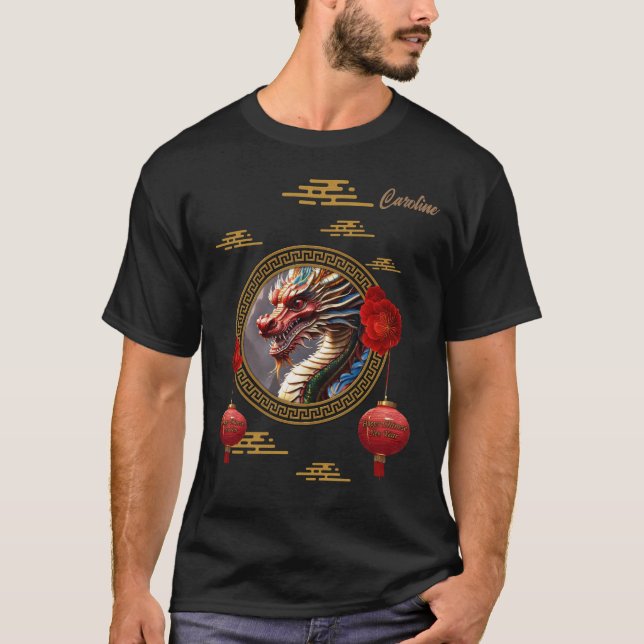 T-shirt Nouvelle année de dragon chinois (Devant)