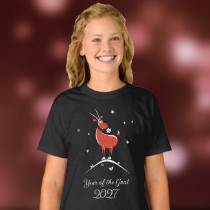 T-shirt Nouvelle année lunaire chinoise Feu Chèvre 2027 Fi