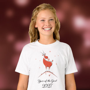 T-shirt Nouvelle année lunaire chinoise Feu Chèvre 2027 Fi