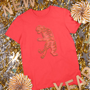 T-shirt Nouvelle année lunaire Or Rouge Tigre Zodiaque Chi