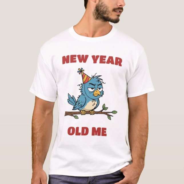 T-shirt Nouvelle année, vieux moi (Devant)