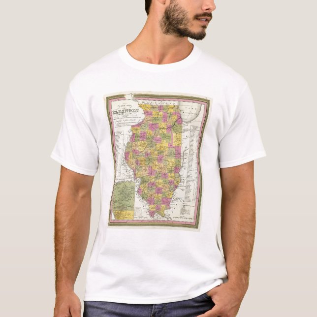 T-shirt Nouvelle carte de l'Illinois (Devant)