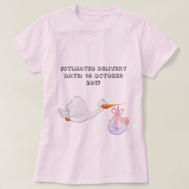 T-shirt Nouvelle cigogne de maman (Design devant)