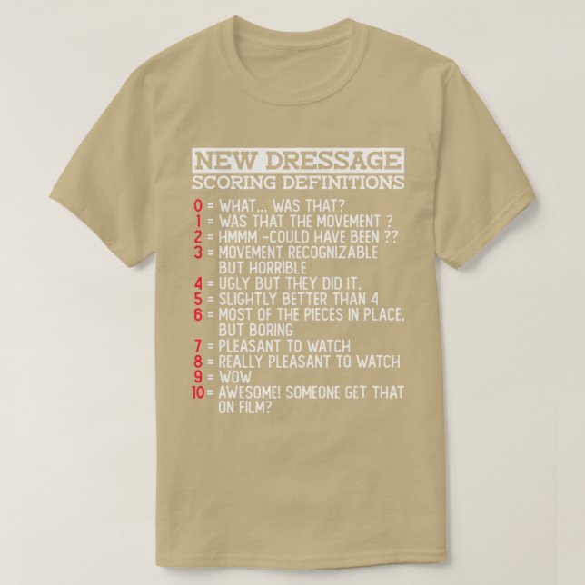 T-shirt Nouvelle Dressage Scoring Définitions Dressage Dre (Design devant)