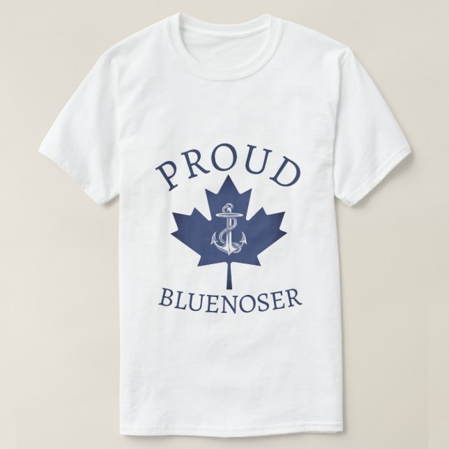 T-shirt Nouvelle-Écosse Proud Bluenoser ancre feuille d'ér (Design devant)