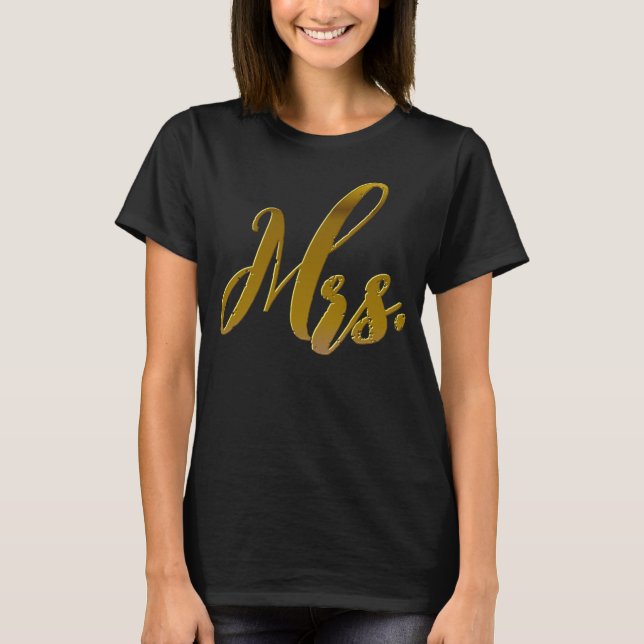 T-shirt Nouvelle Femme Nouvelle Mariée Mme Metallic Gold F (Devant)