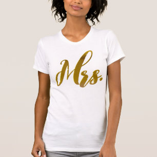 T-shirt Nouvelle Femme Nouvelle Mariée Mme Metallic Gold F