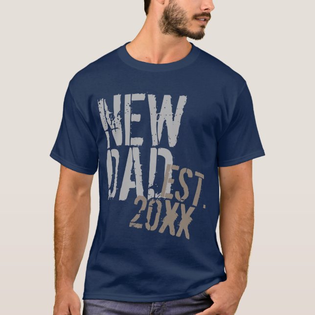 T-shirt Nouvelle fête des pères de grunge de papa d'année (Devant)